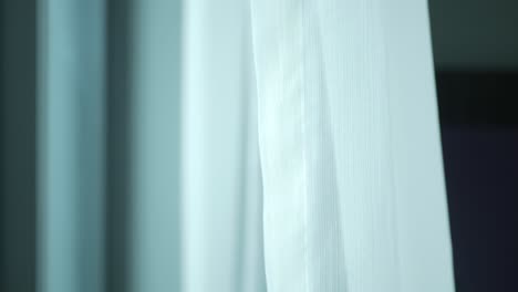 POV-while-open-white-curtain-in-hotel,-summer-staycation-vacation-relaxing-time