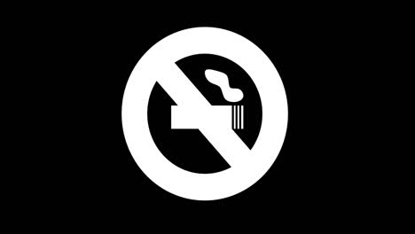Flashing-warning-icon,-no-smoking.-Loopable-animation