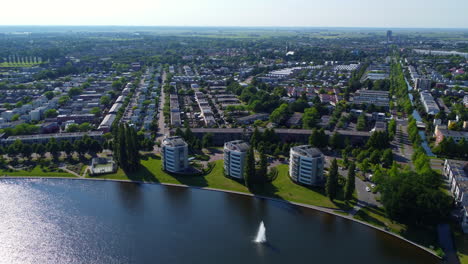 Aerial-view-living-area-at-Amersfoort-Kattenbroek-Emiclaer,-The-Netherlands