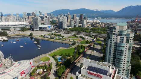 BC-Place-Stadion-Und-Die-Skyline-Der-Innenstadt-Von-Vancouver-Vom-Vancity-Building-In-Kanada