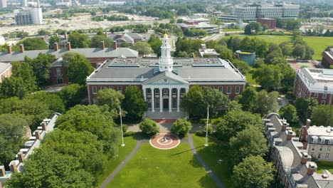 Aerial-Pan-Down-View-of-Harvard-Busines-School-Academic-Building