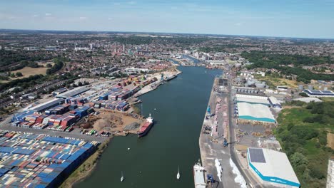 Ipswich-Port-marina-and-town-Suffolk-UK-drone-aerial-view
