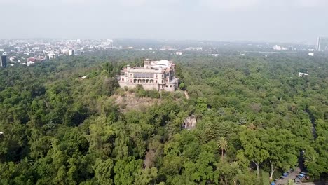 Aerial-view-of-Chapultepec-castle-in-Mexico-city