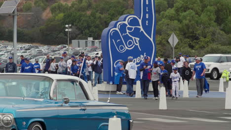 Los-Angeles-Dodgers-in-the-street-entering-Dodger-stadium-to-watch-the-Baseball-game