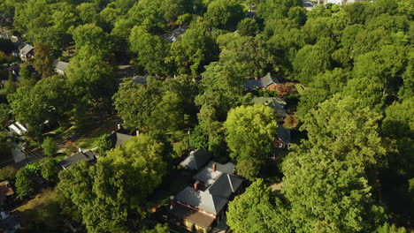 Drone-Flyover-of-South-Charlotte-Camera-Rise-to-Skyline