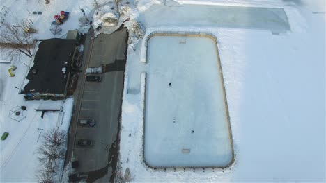 Aerial-view-of-an-ice-hockey-rink-in-Canada