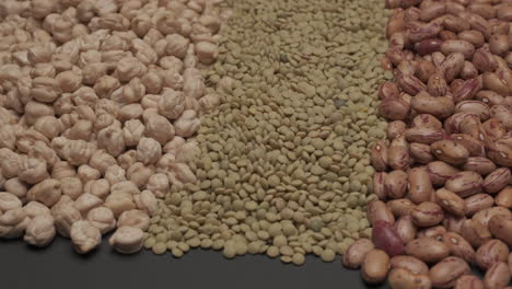 Dry-legumes-rotating.-Beans,-lentils,-chickpeas