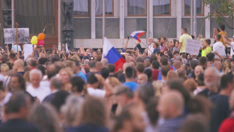 Crowd-Of-People-Protesting-Against-Strict-Anti-COVID-Rules-In-Ljubljana,-Slovenia