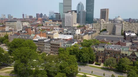 Birds-Eye-View-of-Boston-City-Neighborhood-on-Summer-Day