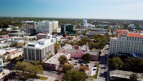 Clearwater-Florida-Aerial-Slow-Push-in-Downtown