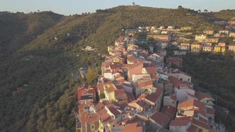 Civezza-aerial-view-on-house-Mediterranean-village-town-in-Liguria,-Italy