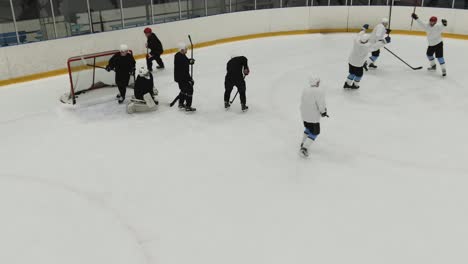 Ice-hockey-Team-celebration-after-scoring-goal-during-thrilling-game