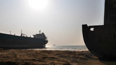Partial-Silhouette-View-Of-Large-Ships-At-Breakers-Yard-At-Gadani-In-Pakistan