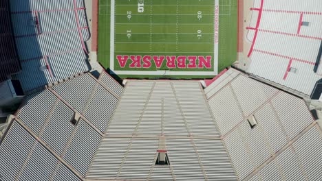 Top-Down-View-of-Memorial-Stadium,-Home-of-the-Nebraska-Huskers