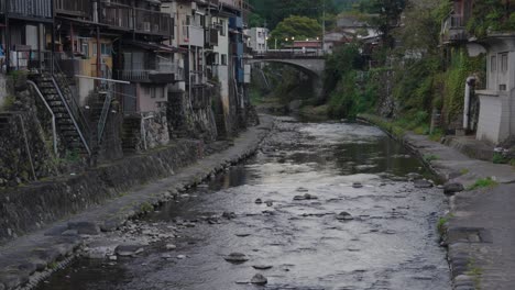 Canal-running-through-Gujo-Hachiman,-Gifu-Prefecture-Japan