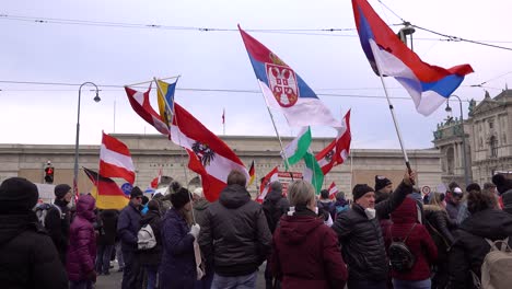 Assortment-of-national-flags-waving-at-anti-vax-demonstration-in-Vienna