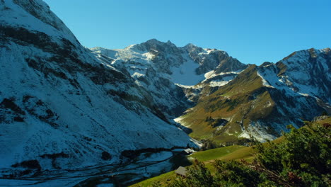 Closeup-image-of-an-Alps-mountain-in-Austria,-Europe