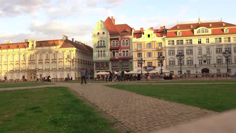 Time-Lapse-View-On-The-Renovated-Historical-Centre-Of-Timisoara-In-Romania