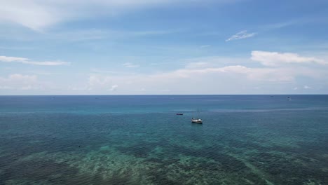 A-drone-takeoff-to-the-sea-of-koh-tao
