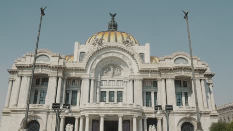 People-Walking-towards-Bellas-Artes-Museum-Landmark-in-Mexico-City