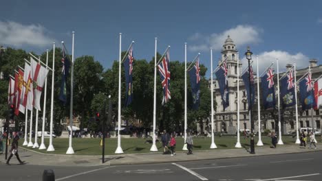 Row-Of-Commonwealth-Nation-Flags-at-Parliament-Square-Garden-in-London-For-Queens-Platinum-Jubilee-Celebrations-On-27-May-2022