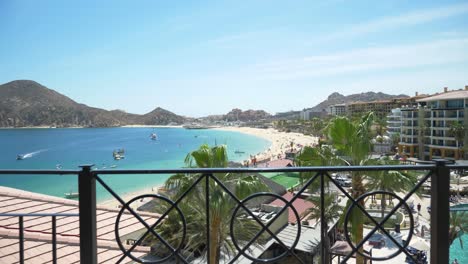Hotel-view-from-balcony,-Casa-Dorada-Resort-and-Spa-in-Cabo-San-Lucas,-Mexico