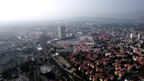 drone-video-of-the-south-of-mexico-city-during-a-day-with-highly-polluted-air