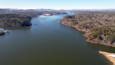 Kerr-Scott-Dam-and-Reservoir-in-Wilkes-County-NC,-Near-Wilkesboro-North-Carolina,-NC-Aerial