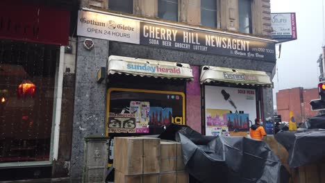 A-Scottish-newsagent-with-a-fake-Gotham-Globe-on-the-sign