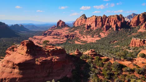 Birds-Eye-View-Aerial-Drone-4K-Footage-of-Hikers-at-Merry-Go-Round-Rock-Sedona-Arizona