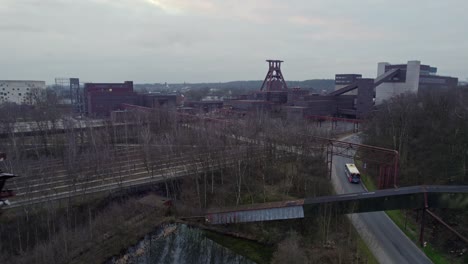 Aerial-View-of-Old-Historic-Industrial-Area-Coal-Production-near-Essen-Germany