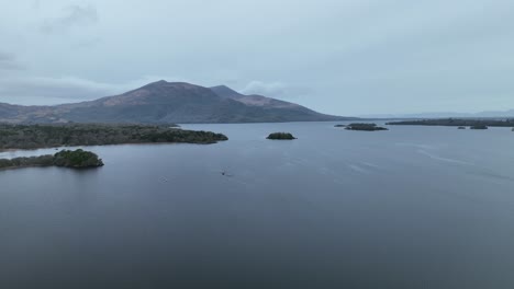 Killarney-lake---County-Kerry,-Killarney-National-Park---Stabilized-droneview-in-4K