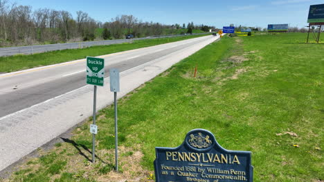 Pennsylvania-sign,-home-of-William-Penn