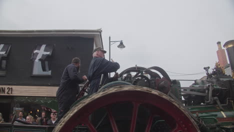 People-Gathered-During-Annual-Steam-Engine-Festival-In-Camborne-Town-Center-On-Richard-Trevithick-Day,-Cornwall,-England
