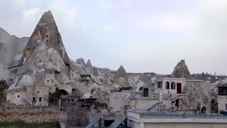 Old-Fairy-Chimney-with-Cave-Houses-in-Cappadocia-Region-of-Turkey