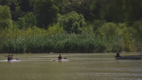People-Kayaking-In-The-Kura-River-Near-Mtskheta-Mtianeti-Province-Of-Georgia
