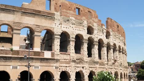 Colosseum-interior-south-side-wall-in-a-bright-sunny-summer-day