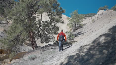Hiker-walking-through-Sulfur-Hills-|-Big-Rock-Candy-Mountain