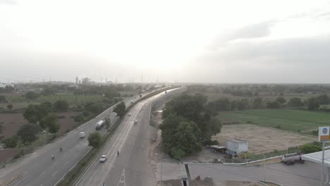 Drone-shot-of-indian-highway
