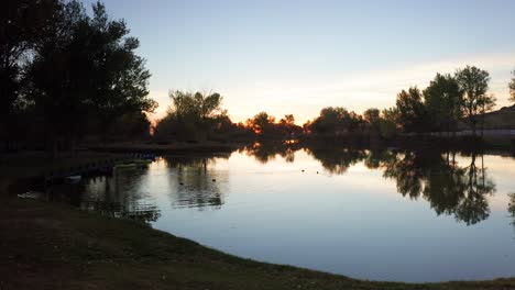 Sunrise-over-park-lake