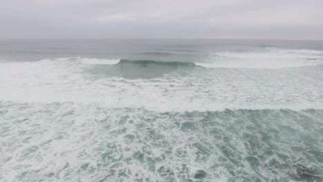 Aerial-action-cinematic-flying-over-surfers-surfing-at-Coffee-Bay-in-South-Africa
