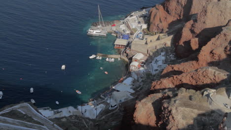 Small-fishing-and-tourist-harbor-seen-from-high-above