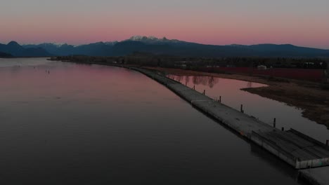 Various-drone-shots-in-New-Westminster,-Pitt-Meadows-and-Coquitlam,-BC,-Canada