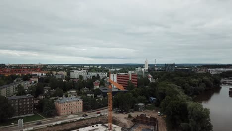 drone-shot-of-construction-site-with-cranes
