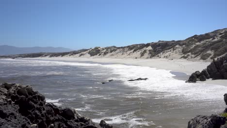 Lovely-white-beach-with-dunes-in-nature-reserve-of-South-Africa