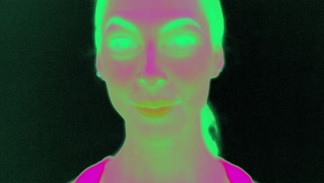 Tempting-Woman-Looking-Left-And-Blinking-Her-Eyes-In-IR-Infrared-Camera-Slow-Motion
