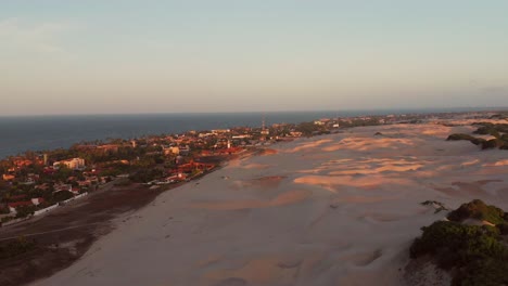 Aerial:-The-famous-town-for-kitesurfing,-Cumbuco,-Brazil