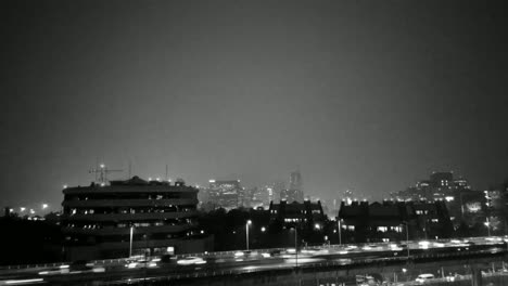 Timelapse-rainy-night-and--dark-city