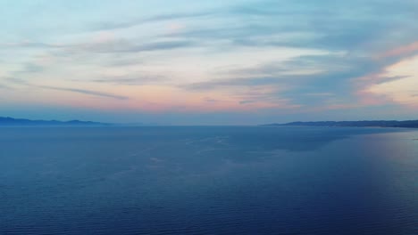 Beautiful-sunset-on-the-coast-of-Halkidiki,Greece.-Aerial