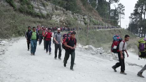 NIM-Trainees-on-their-way-to-trail,-passing-through-Himalayan-roads
